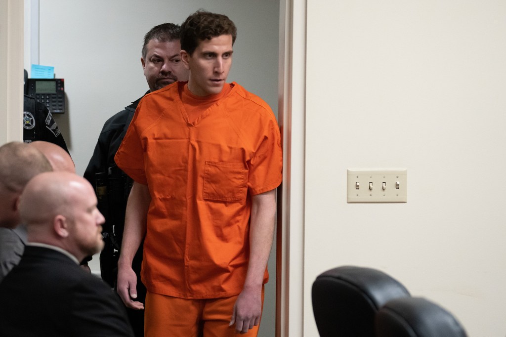 Bryan Kohberger, right, appears at a hearing in Latah County District Court on January 5, 2023, in Moscow, Idaho.