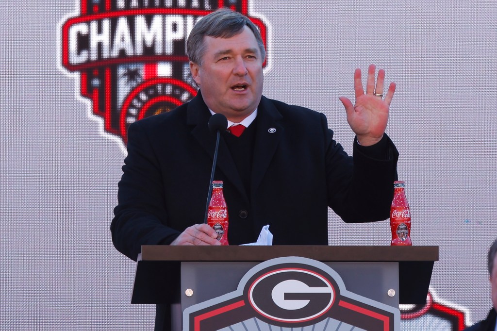 Head coach Kirby Smart of the Georgia Bulldogs