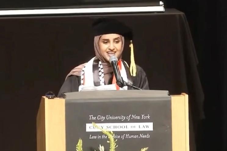 Fatima Mousa Mohammed called the NYPD "fascist" at the CUNY Law school graduation.