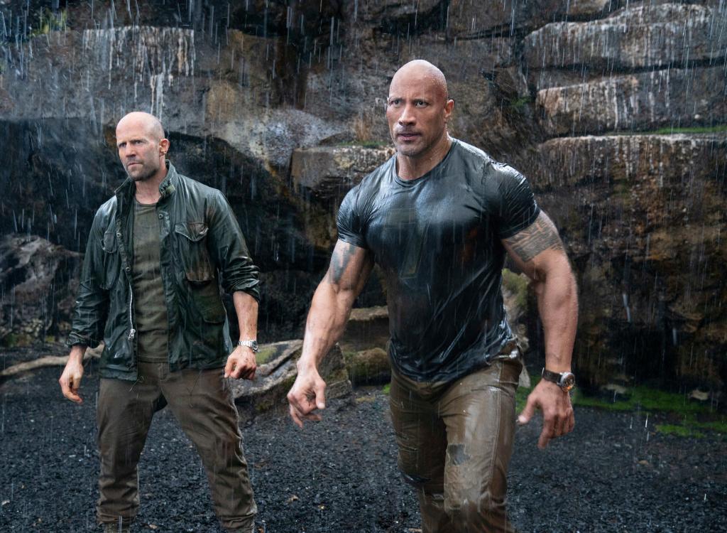 Jason Statham and Dwayne Johnson are seen during Fast & Furious Presents: Hobbs & Shaw. 