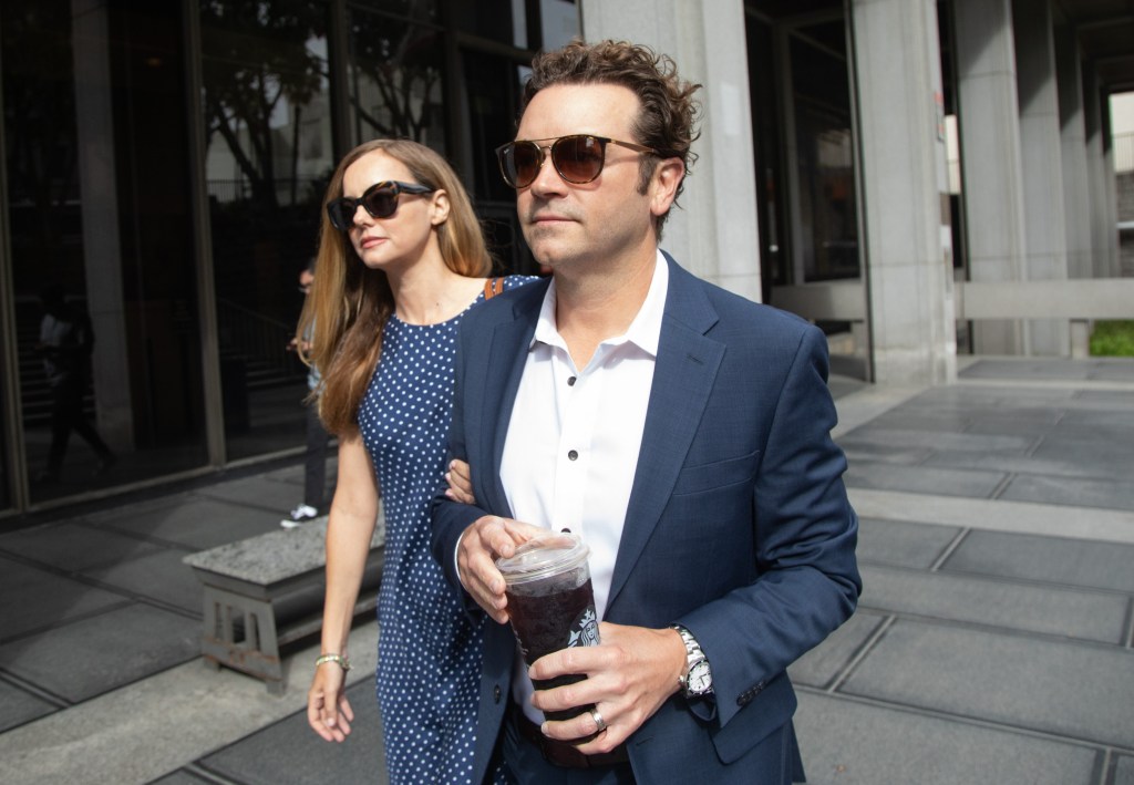 Actor Danny Masterson arrives at Clara Shortridge Foltz Criminal Justice Center in Los Angeles, CA on Wednesday, May 31, 2023 with wife Bijou Phillips.