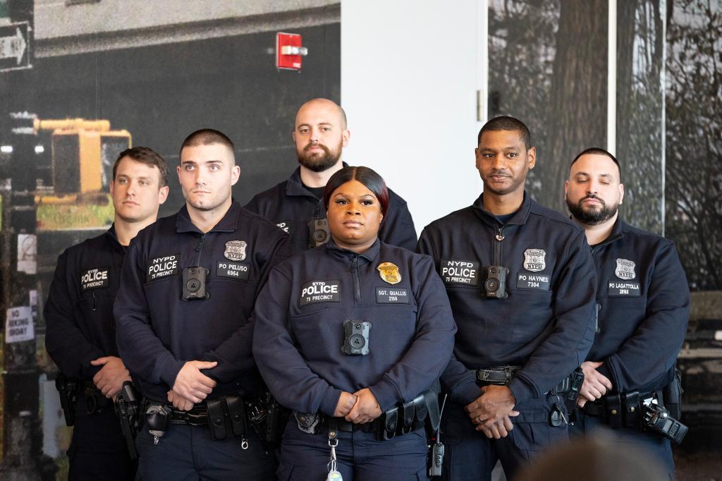 One of the new Neighborhood Safety Teams at the NYPD Training facility in College Point, NY