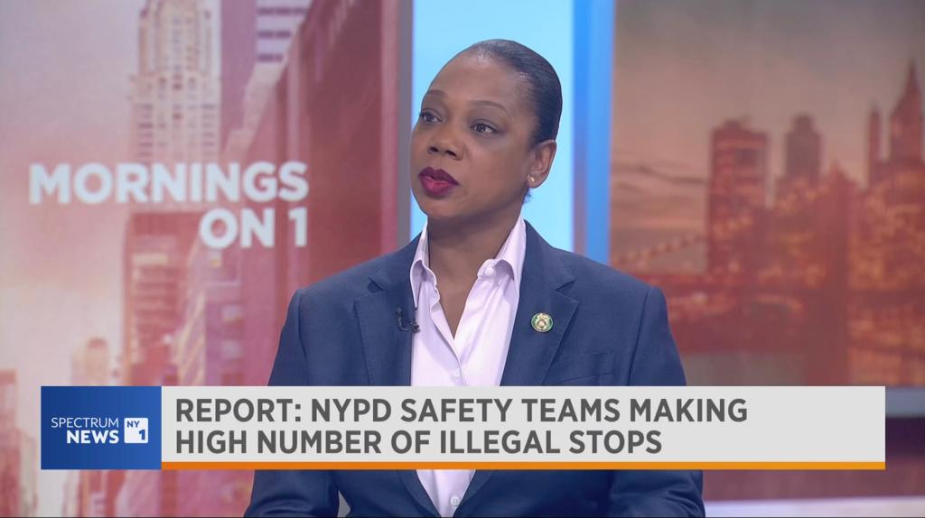 Police Commissiolner Sewell is seen on NY1 Friday morning.