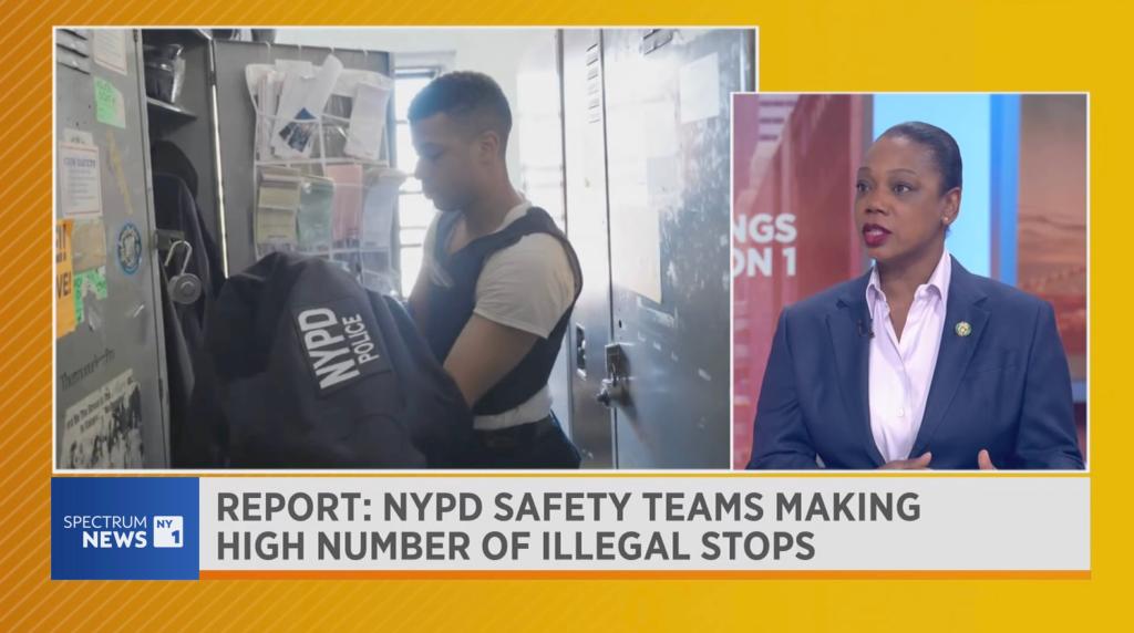 NYPD Commissioner Keechant Sewell appears on NY1.