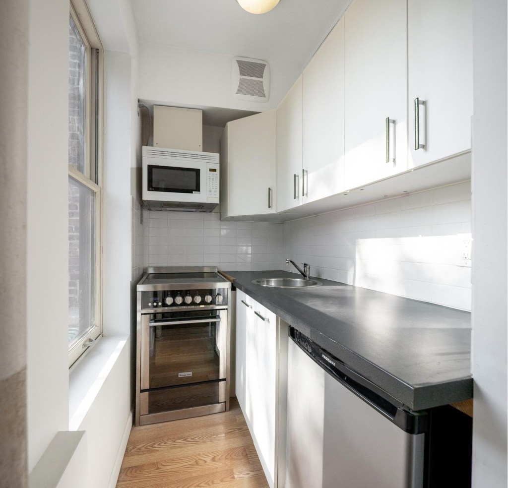 The kitchen in one of the apartments