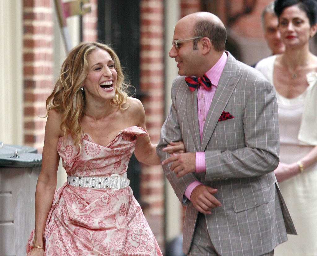 Sarah Jessica Parker  and actor Willie Garson sighting filming a scene for the movie "Sex and The  City"  on location in the west village on October 01 2007 