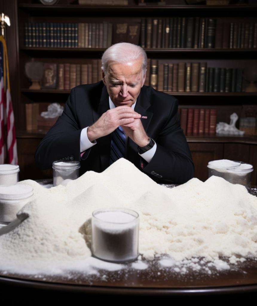 President Biden channels Tony Montana in "Scarface" in this meme.