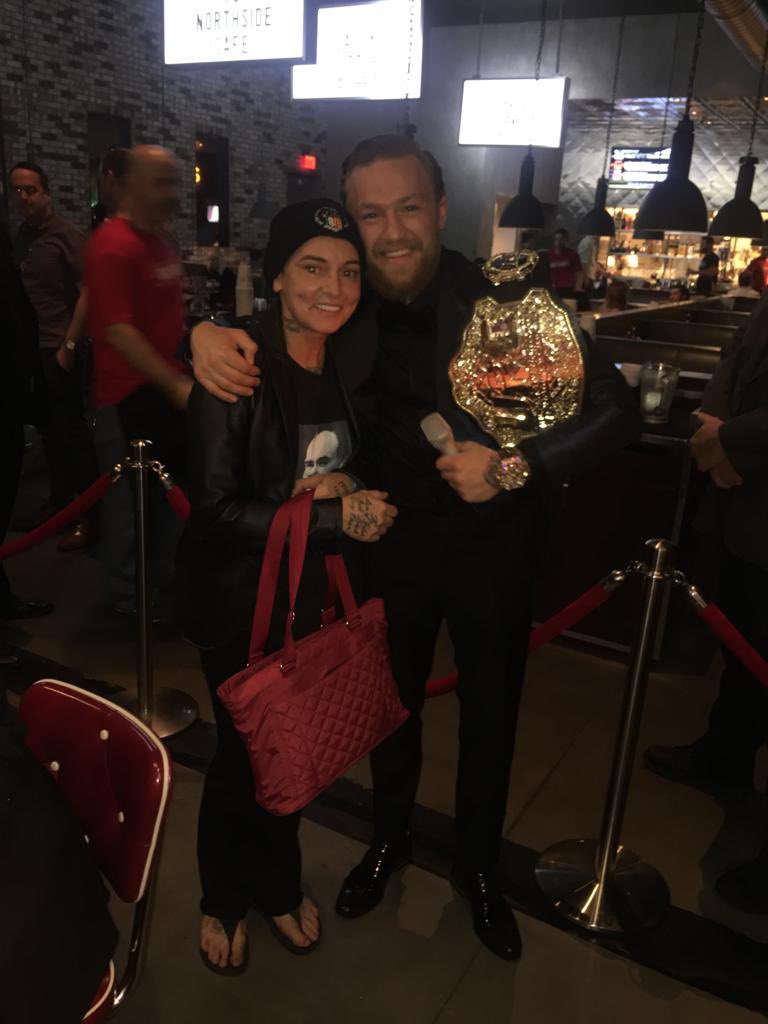 Conor McGregor shared a photo of him and late singer Sinead O'Connor on Twitter.