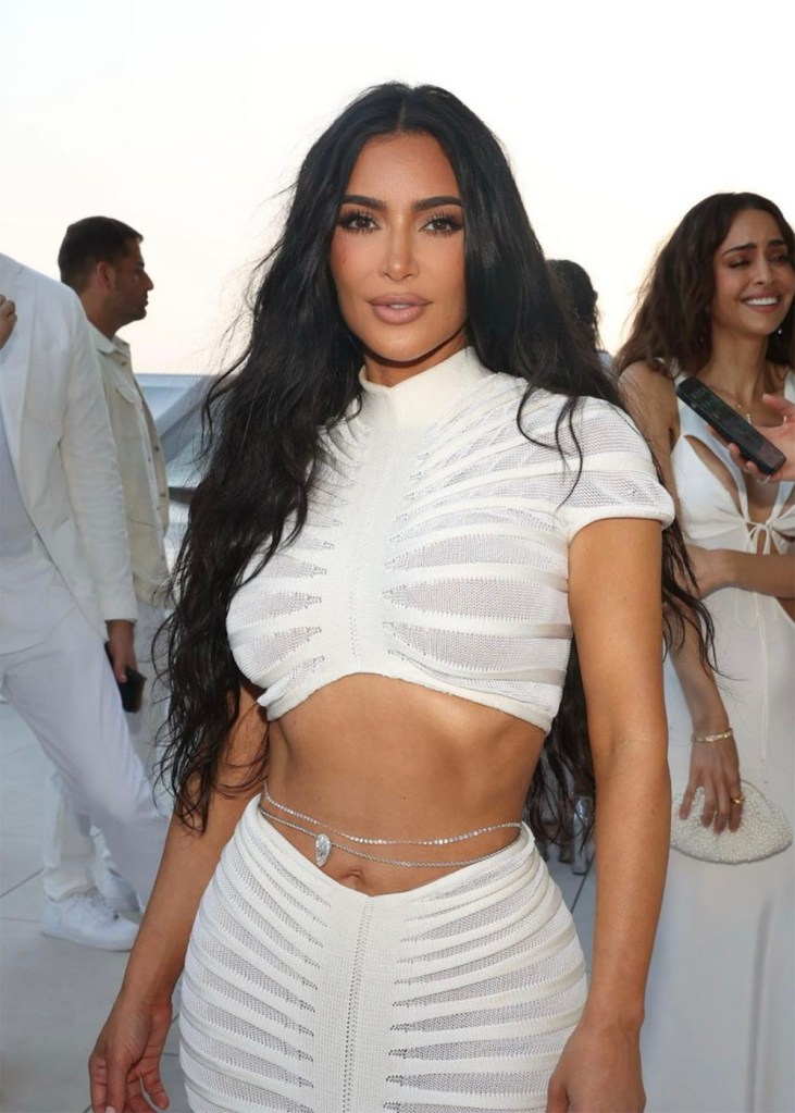 Kim Kardashian at Michael Rubin's 2023 Fourth of July white party in the Hamptons. 