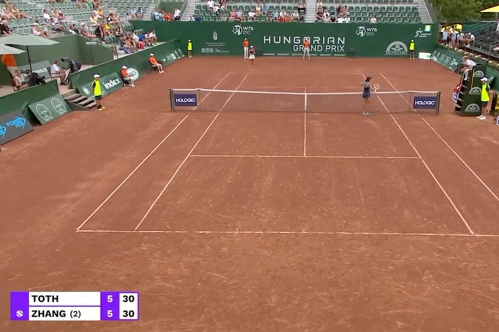 The umpire seemed to side with Toth as Shuai questioned her opponent's motives for erasing the mark on the court, and never got out of her chair to examine where the ball she ruled out had landed.