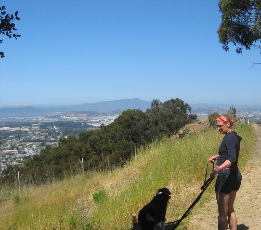 Lindsey Grant with Scooter in the Bay area.