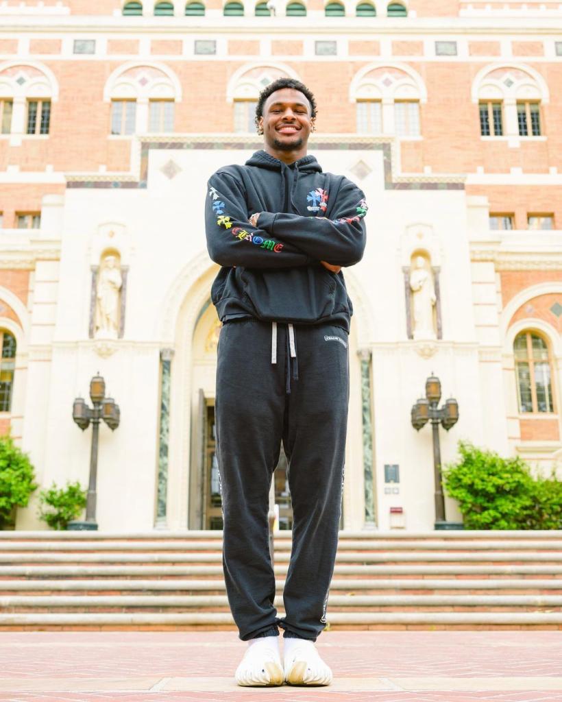 Bronny James on USC's campus