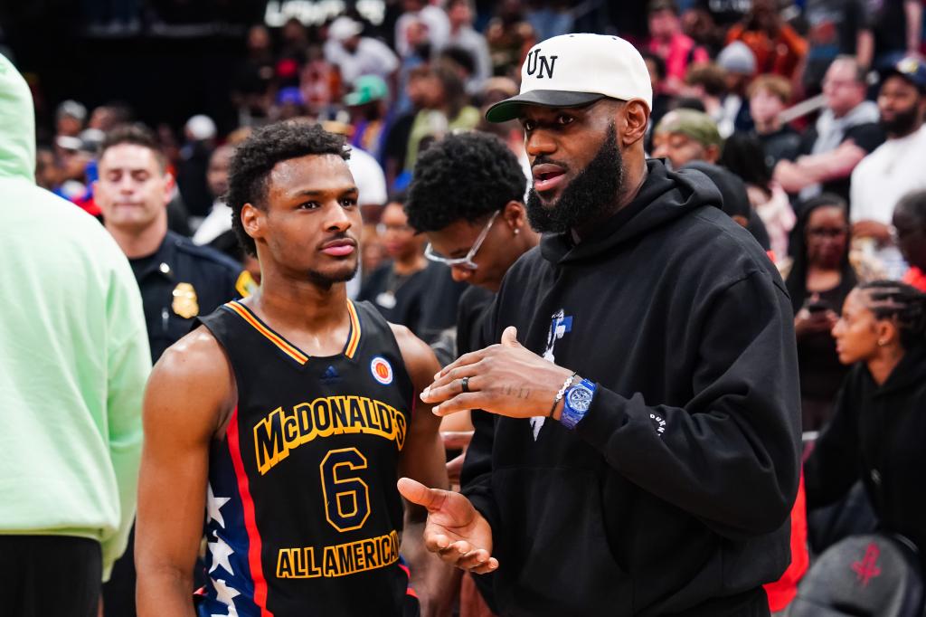 LeBron James and Bronny at  McDonald's All American Game