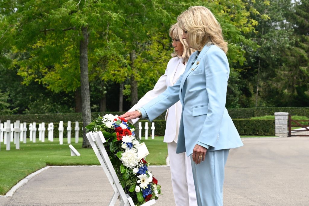 French first lady Brigitte Macron and first lady Jill Biden