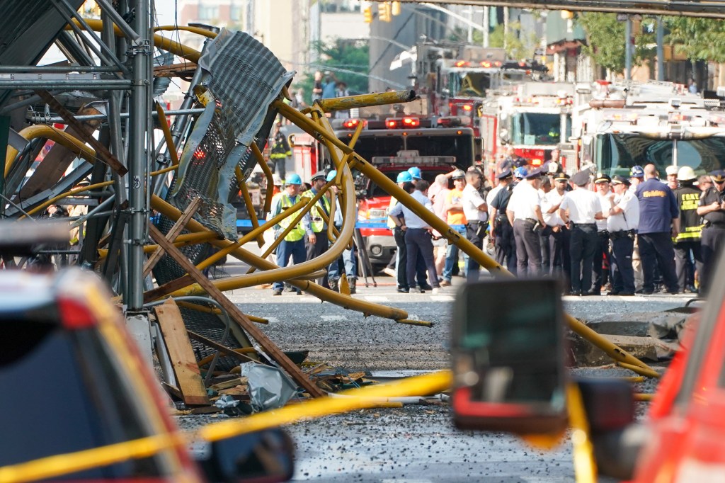 Given the debris that was sent plummeting to the street, officials said it was miraculous no one died. 