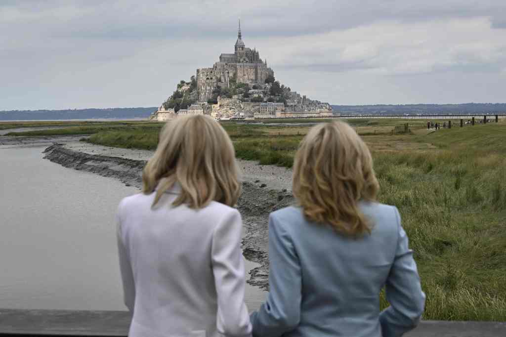 First Lady Jill Biden and French First Lady Brigitte Macron