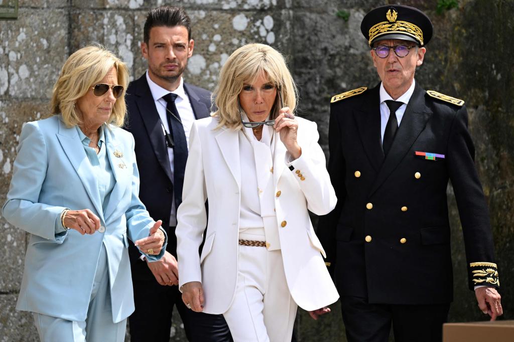 First lady Jill Biden and French first lady Brigitte Macron