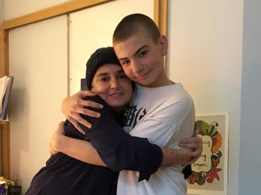 An old photo showing Sinead O'Connor and her son Shane.