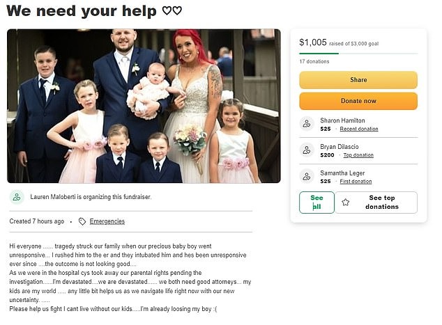 GoFundMe page created by Lauren Maloberti seeking to raise $3,000 to cover legal fees and funeral costs. 