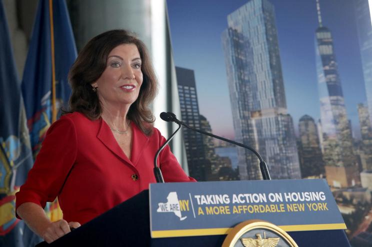 Gov. Kathy Hochul has used "emergency powers" to award two contracts totaling $1.6 billion to two Texas firms for migrant housing services.