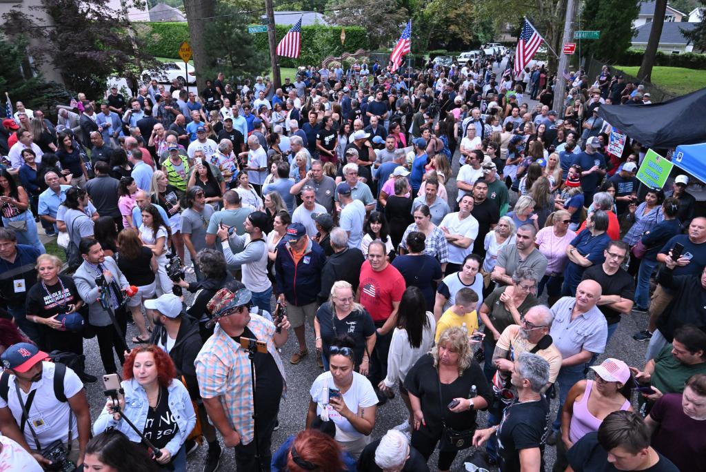 Hundreds showed up to protest Monday night.