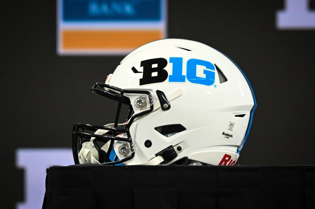 The Big Ten logo on a helmet