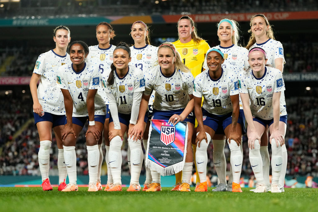 The USWNT starters before their match against Portugal on Tuesday.