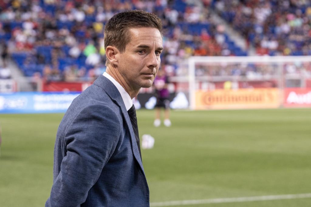 New York Red Bulls coach Troy Lesesne seen during MLS regular season game against DC United at Red Bull Arena.