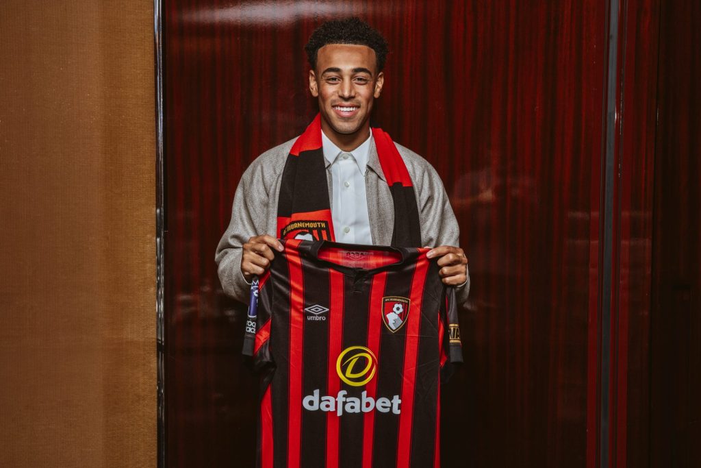 AFC Bournemouth unveil new signing Tyler Adams on August 19, 2023 in London, England.