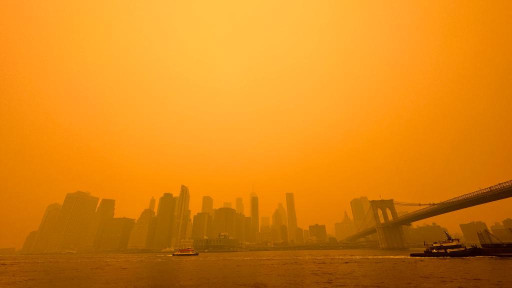 New York City in the orange haze on June 7. 