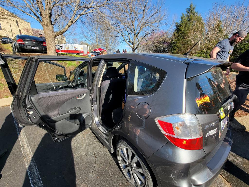 A photograph distributed by the Metropolitan Nashville Police Department shows what they describe as the Honda Fit vehicle, driven and parked at The Covenant School by mass shooting suspect Audrey Elizabeth Hale, 28, in Nashville, Tennessee, U.S. March 27, 2023.