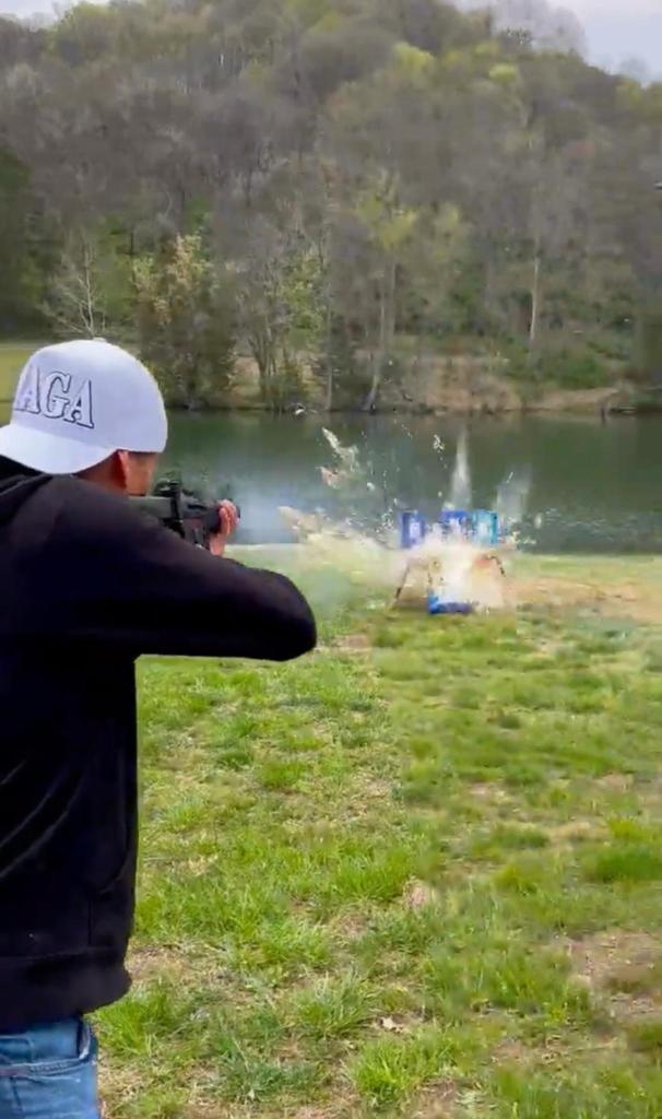 In April, Kid Rock posted a video showing him destroying cases of Bud Light using an assault rifle.