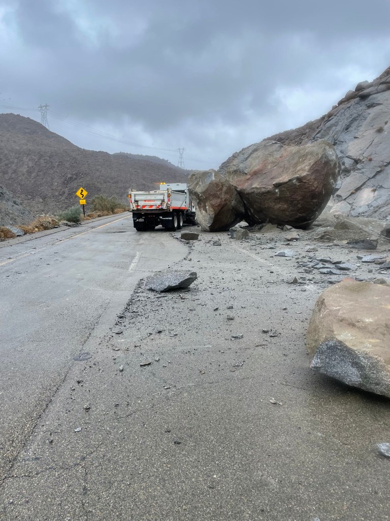 A boulder on I-8 near San Diego.