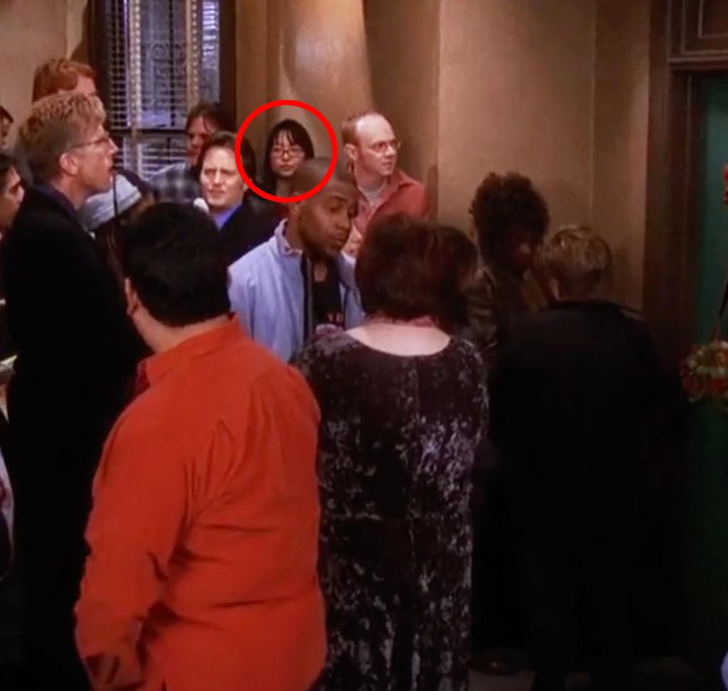 Patty Lin circled as an extra in the "Friends" episode "The One With All the Candy."