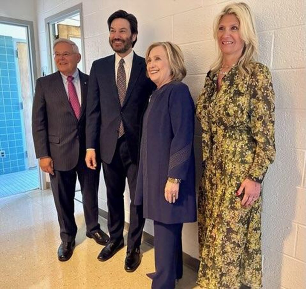 Senator Bob Menendez, Jonathan Koppell, former Secretary of State Hillary Rodham Clinton and Nadine Arslanian.