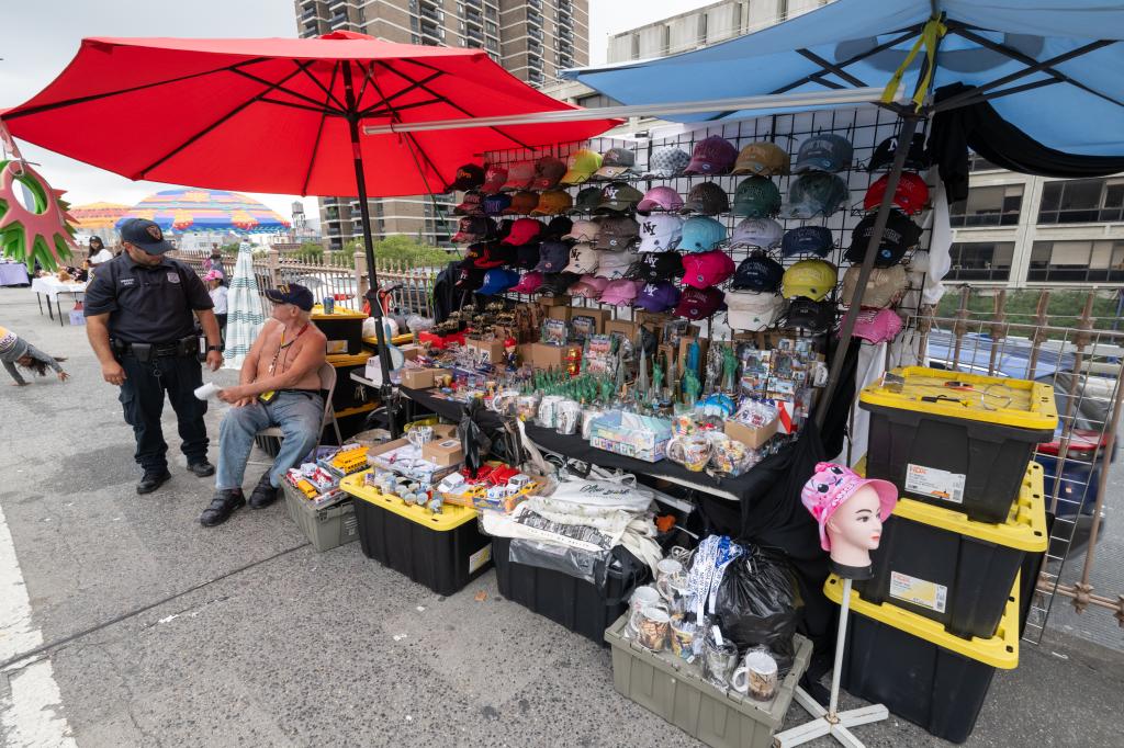 Vendor issued a ticket for an illegal set-up on the bridge.