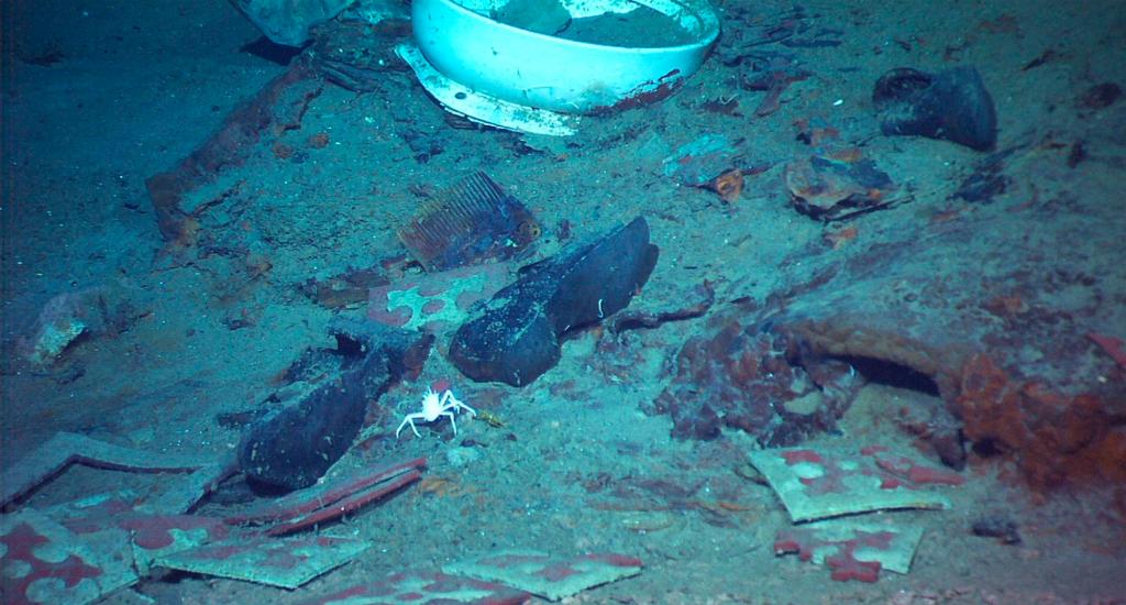 Shoes of possible victims of the Titanic disaster.