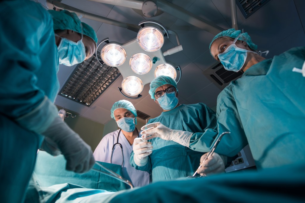 An appendectomy is the most common surgical procedure in the US.