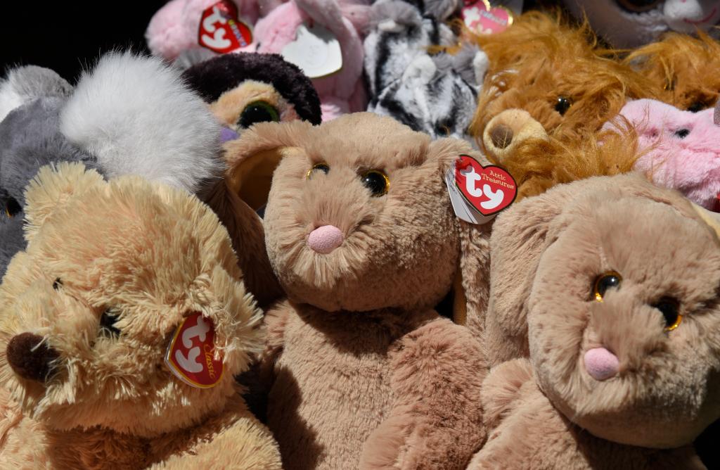 Bunch of Beanie Babies crowded together