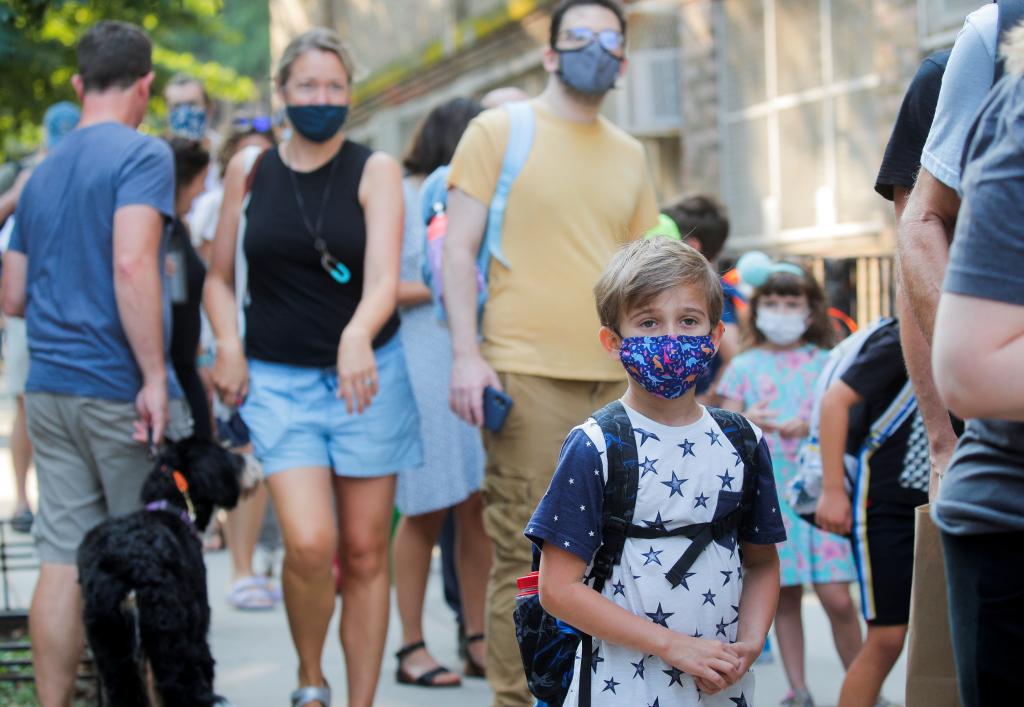 Kids in masks