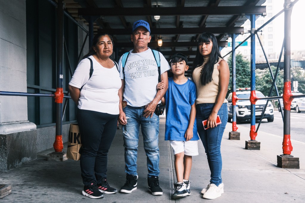 Mirian Tenezaca, left, and her family arrived from Ecuador last month. 