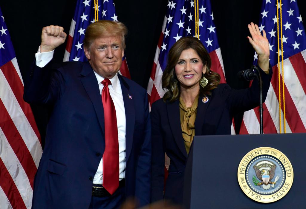 Donald Trump and Kristi Noem