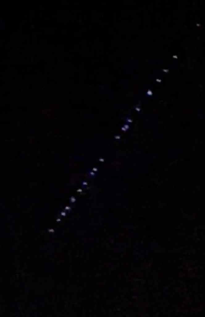 The lights, however, turned out to be Starlink satellites that were launched the day prior.