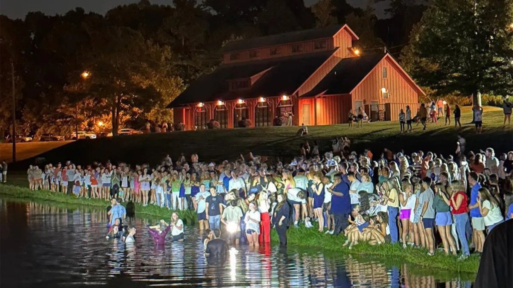 More than 200 students at an Alabama college were baptized in one night this week after a campus worship program