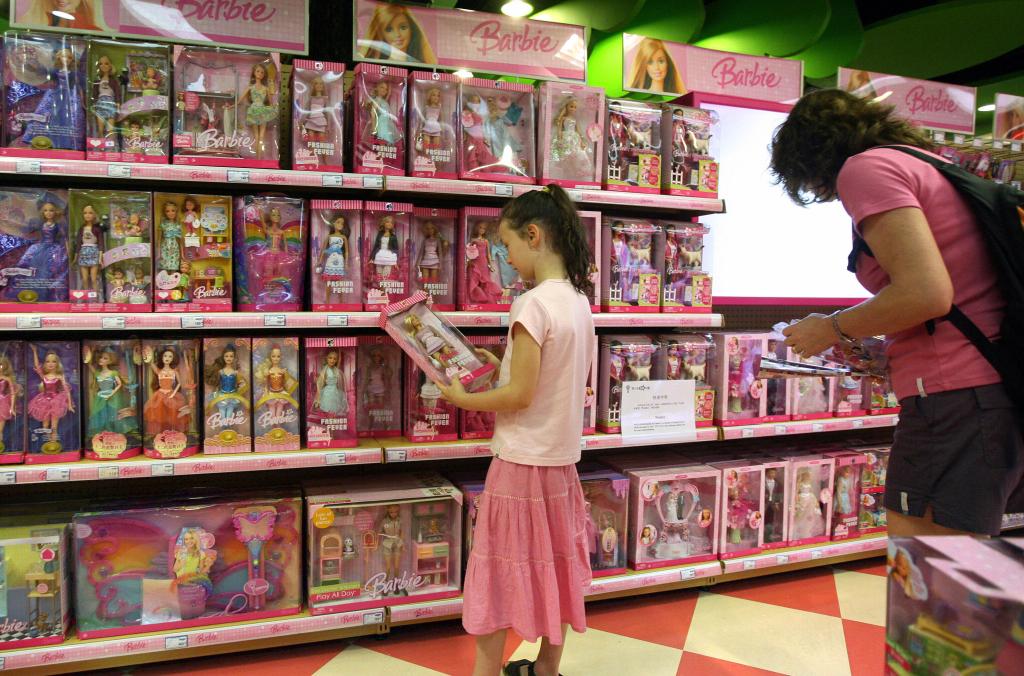 Barbie dolls on display