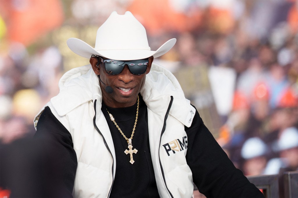 Deion Sanders appeared on the "College GameDay" set before the Colorado-Colorado State game on Saturday.