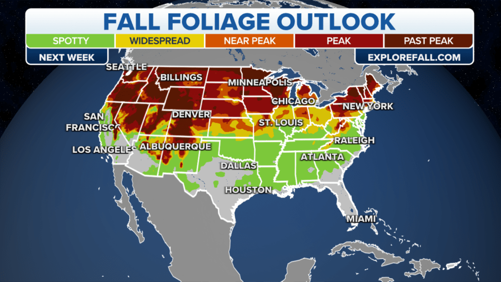 The current fall foliage map.
