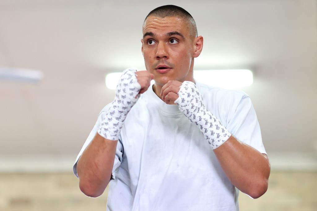 Tim Tszyu in training on ahead of his bout against Brian Mendoza. 