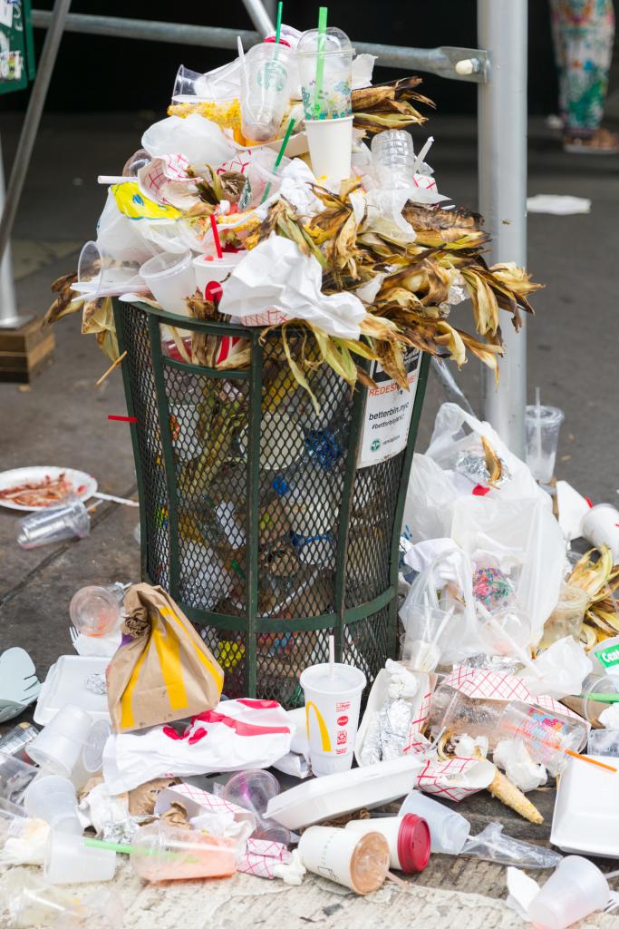 Trash can overflowing