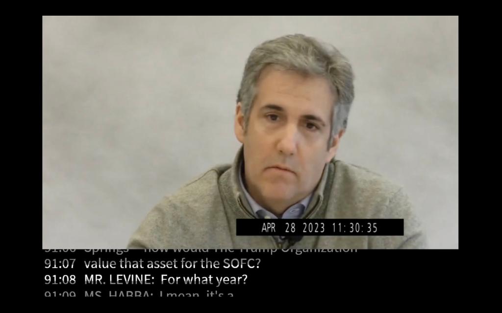 Michael Cohen's deposition video.